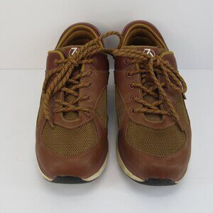 ZEBA Men's Brown & White Lace Up Walking Orthopedic Athleisure Shoes Size 8.5